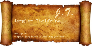 Jergler Ticiána névjegykártya